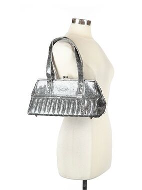 Lux de Ville Dark Silver Pinup Retro Shoulder Purse Handbag No Strap